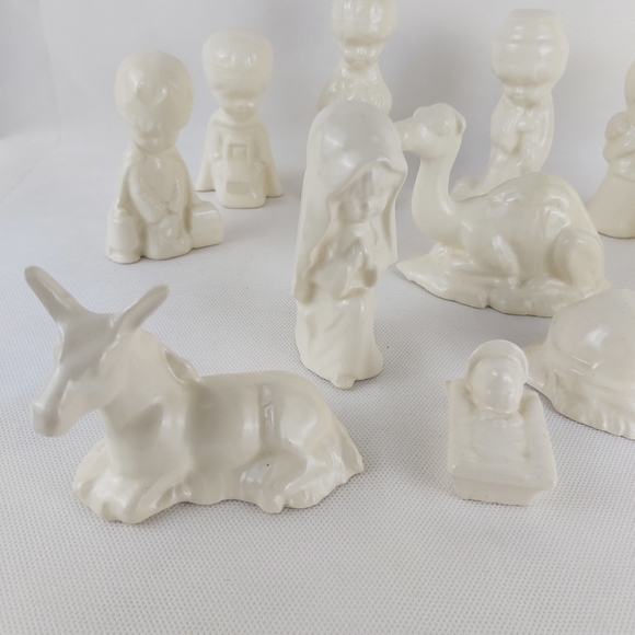 VINTAGE handmade ceramic Nativity set 12 pieces - Picture 5 of 13